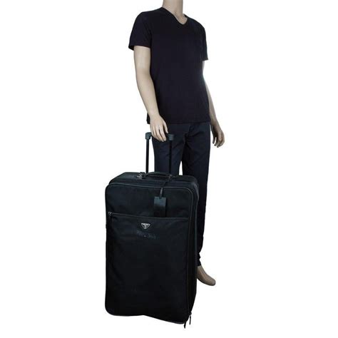 Prada Black Nylon Signature Rolling Suitcase at 1stDibs 